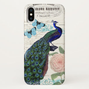Vintager Pfau auf der französischen Ephemerakolage Case-Mate iPhone Hülle