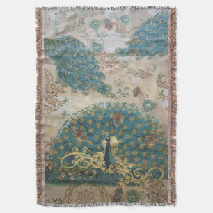 Vintager Pfau - Blanket Decke