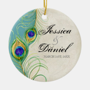 Vintager Pfau & Etchings Weihnachtsschmuck