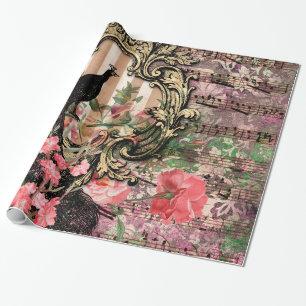 Vintager Pfau für jede Anlässe Geschenkpapier
