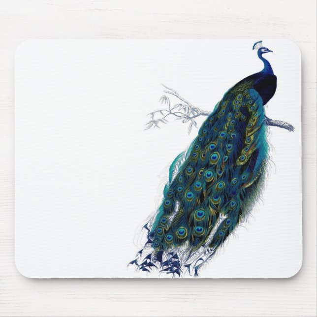 Vintager Pfau Mousepad (Vorne)