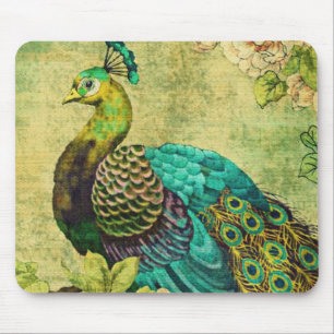 Vintager Pfau Mousepad