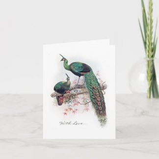 Vintager Pfau Notecard Karte