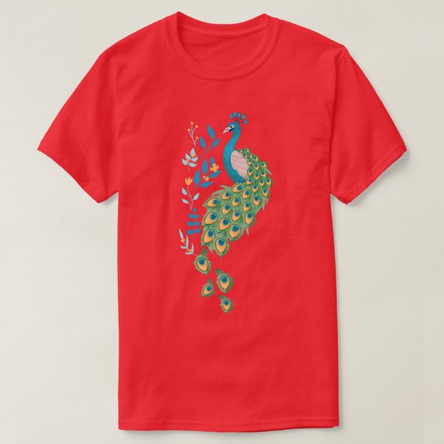 Vintager Pfau T-Shirt (Design vorne)