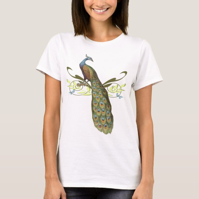 Vintager Pfau T-Shirt (Vorderseite)