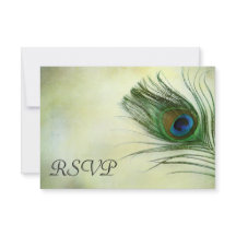 Vintager Pfauenfederhalter — RSVP-Antwortkarte