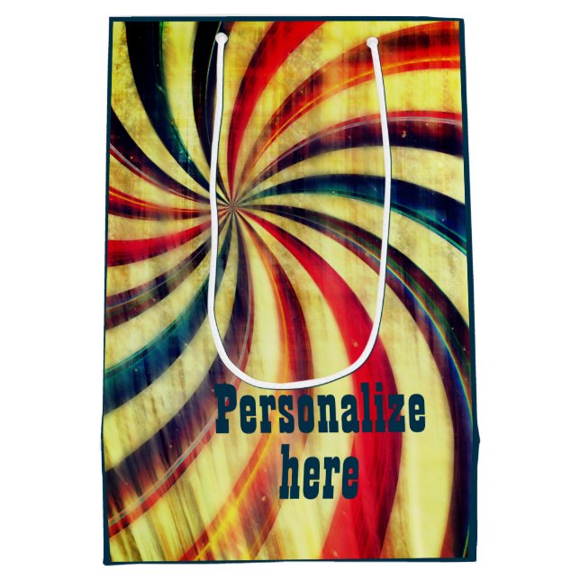 Vintager Pfefferminzbonbons gestreift, wirbeliger  Mittlere Geschenktüte (Rückseite)