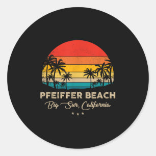 Vintager Pfeiffer Beach - Big Sur, California Soul Runder Aufkleber