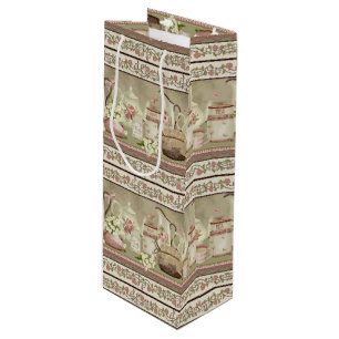 Vintager Pfirsichtee & Rose Weinbeutel Geschenktüte Für Weinflaschen