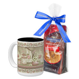 Vintager Pfirsichtee und Rose Tasse