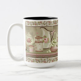 Vintager Pfirsichtee und Rose Tasse