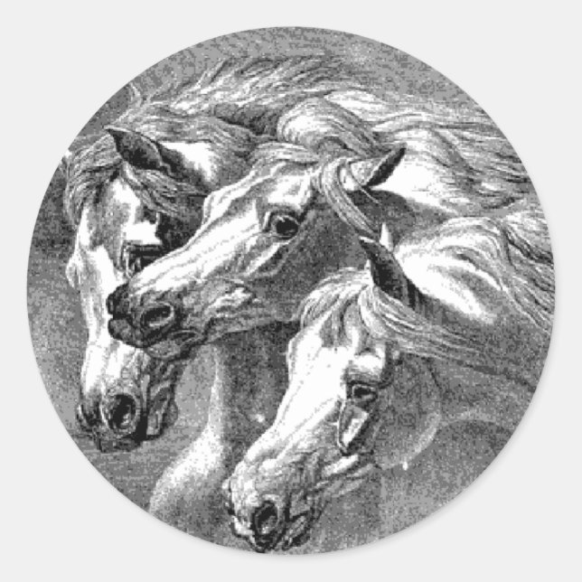 Vintager Pharoah-Horse-Aufkleber Runder Aufkleber (Vorderseite)