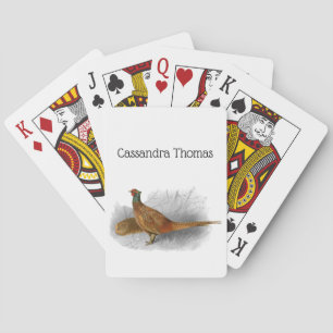 Vintager Pheasant Game Bird Zeichne Farbe 3 Spielkarten