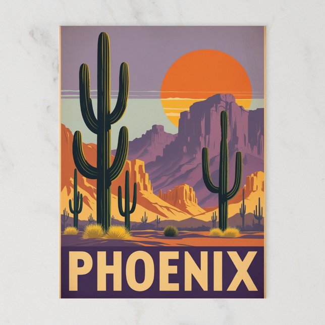 Vintager Phoenix-WüstenSunset Postkarte (Von Creator hochgeladen)