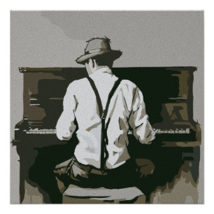 Vintager Pianist in Harmonie Poster
