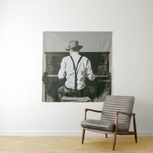 Vintager Pianist in Harmonie Wandteppich