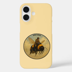 Vintager Pilot, der mit einem Riesenhonigbienen UR iPhone 16 Hülle