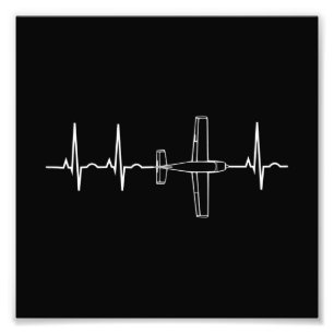 Vintager Pilot Fluglärm Herzgeschenk Fotodruck