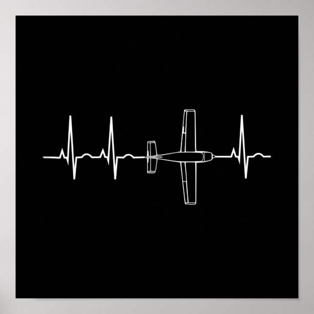 Vintager Pilot Fluglärm Herzgeschenk Poster (Vorne)