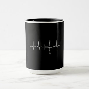 Vintager Pilot Fluglärm Herzgeschenk Tasse