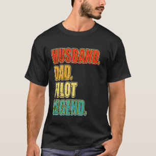 Vintager Pilot Husband Vater Pilot Legend Vatersch T-Shirt