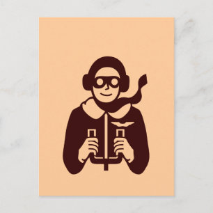 Vintager Pilot - Postkarte