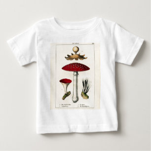 Vintager Pilz-botanischer Druck Baby T-shirt