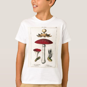 Vintager Pilz-botanischer Druck T-Shirt