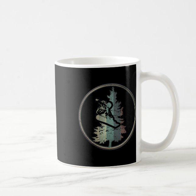 Vintager Pine Snowboarder Snowboarder Flieger Gi Kaffeetasse (Rechts)