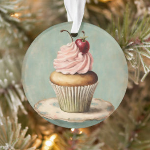 Vintager Pink Cupcake aus Frankreich Ornament