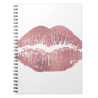 Vintager Pink Lippenaufdruck, Rose Gold. Notizblock