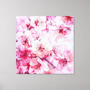 Vintager Pink-Pink-Petal-Blossom Leinwanddruck