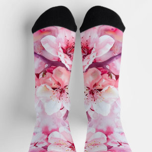 Vintager Pink-Pink-Petal-Blossom Socken