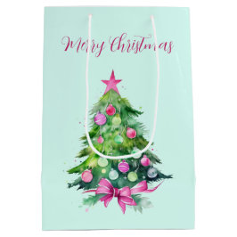 Vintager Pink und Minze Weihnachtsbaum Mittlere Geschenktüte