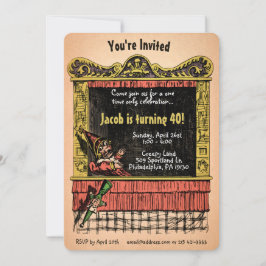 Vintager Pinsel und Judy Style individuell anpassb Einladung