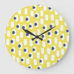 Vintager Pinselstrich Nahtlose Illustration Große Wanduhr