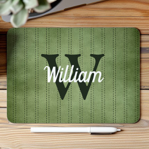 Vintager Pinstrichstoff Retro Monogramm Mousepad