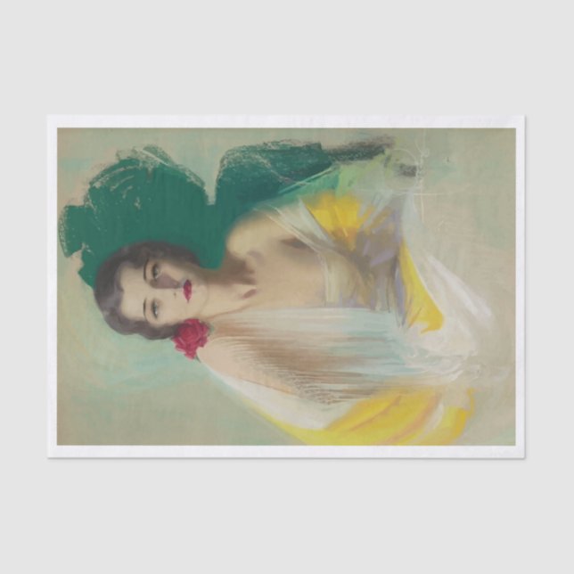 Vintager Pinup Girl  Seidenpapier (Vorderseite)