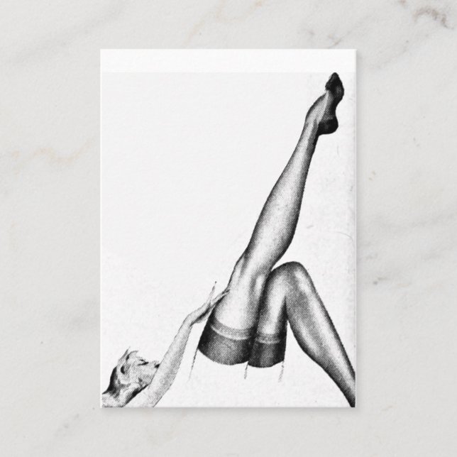 Vintager Pinup  Pinup Strumpf Visitenkarte (Vorderseite)