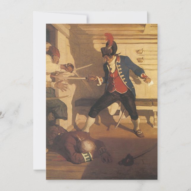 Vintager Piratenkapitän, Schwertkampf von NC Wyeth (Vorderseite)