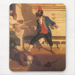 Vintager Piratenkapitän, Schwertkampf von NC Wyeth Mousepad