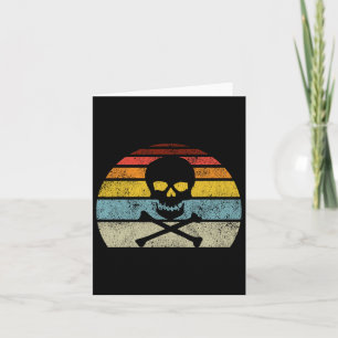 Vintager Piratenschädel-Kreuzbones-Flag Retro-Stil Karte