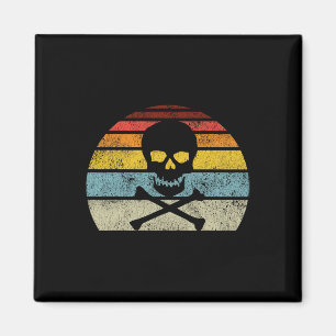 Vintager Piratenschädel-Kreuzbones-Flag Retro-Stil Magnet