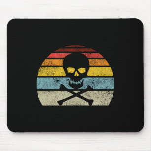 Vintager Piratenschädel-Kreuzbones-Flag Retro-Stil Mousepad