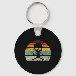 Vintager Piratenschädel-Kreuzbones-Flag Retro-Stil Schlüsselanhänger