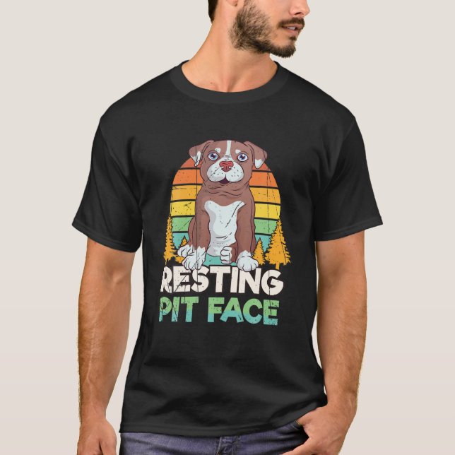 Vintager Pitbull-Ruhemodus T-Shirt (Vorderseite)