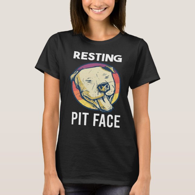 Vintager Pitbull-Ruhestützpunkt Funny Pitbull Lov T-Shirt (Vorderseite)