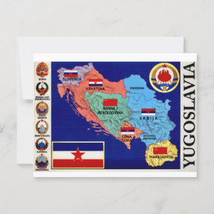 Vintager Plan für das farbige Jugoslawien Postkarte