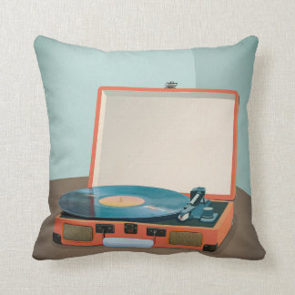 Vintager Player mit Vinyl Record Kissen