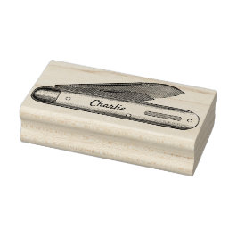 Vintager Pocket Knife-Individuelle Name für den Ke Gummistempel